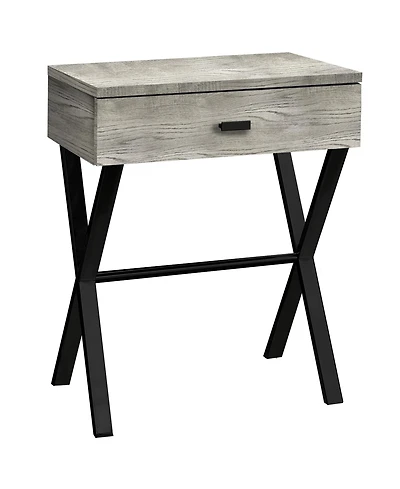 Mixed Material End Table with Drawer – Wood Top & Metal Base