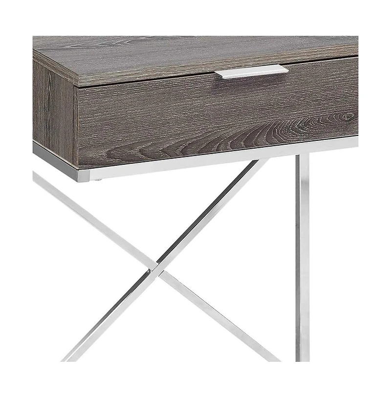 Industrial Wood and Metal End Table with Drawer – Perfect for Living Room or Bedroom