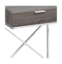 Industrial Wood and Metal End Table with Drawer – Perfect for Living Room or Bedroom