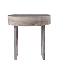 Simple Wood Round End Table for Bedroom or Living Room Styling