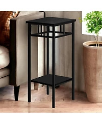 Rustic Square End Table with Shelf – Versatile Storage Piece