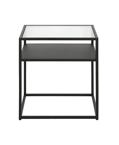 Steel Square End Table with Shelf – Minimalist Design for Modern Spaces