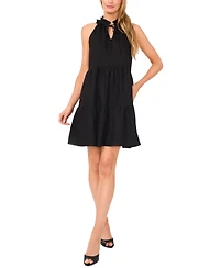 CeCe Women's Ruffle-Neck Sleeveless Tiered Sun Dress