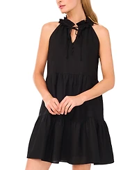 CeCe Women's Ruffle-Neck Sleeveless Tiered Sun Dress