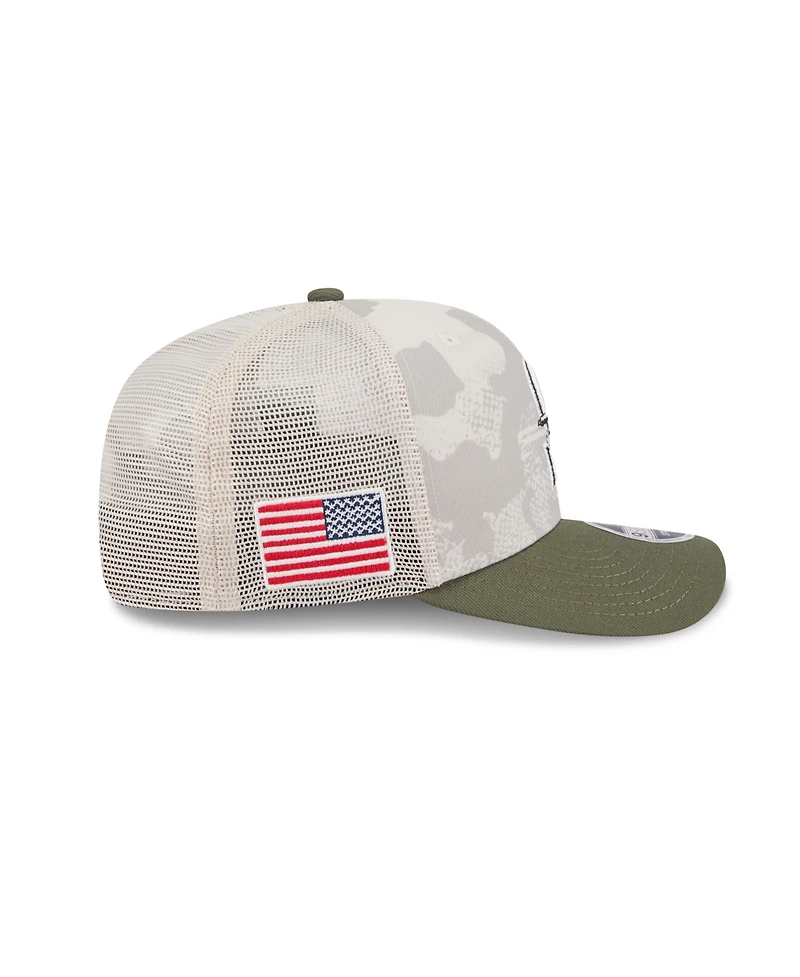 New Era Men's Light Beige/Olive Seattle Mariners 2025 Armed Forces Day 9SEVENTY Adjustable Hat