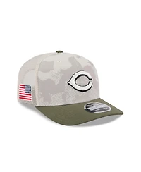 New Era Men's Light Beige/Olive Cincinnati Reds 2025 Armed Forces Day 9SEVENTY Adjustable Hat