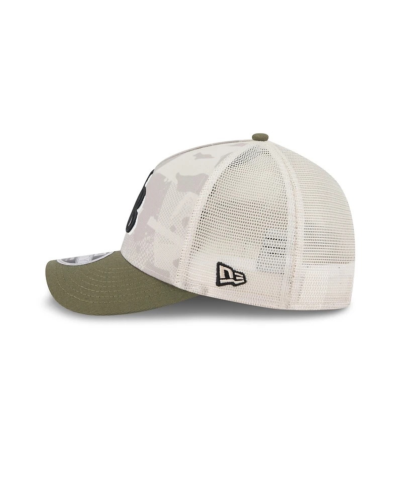 New Era Men's Light Beige/Olive Tampa Bay Rays 2025 Armed Forces Day 9FORTY M-Crown A-Frame Adjustable Hat