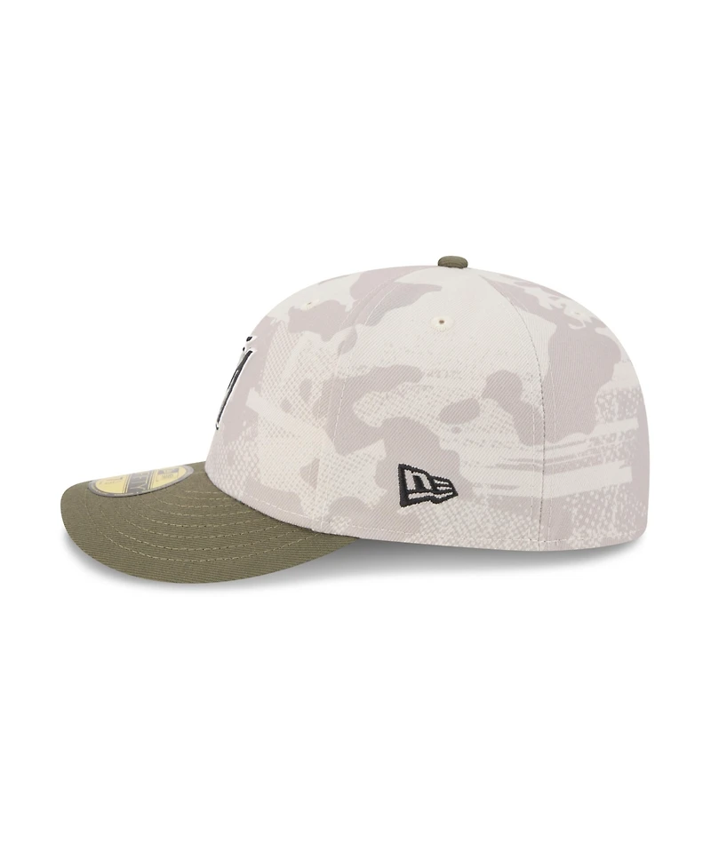 New Era Men's Light Beige/Olive Miami Marlins 2025 Armed Forces Day 59FIFTY Fitted Hat