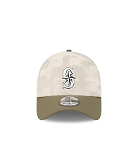 New Era Men's Light Beige/Olive Seattle Mariners 2025 Armed Forces Day 39THIRTY Flex Hat