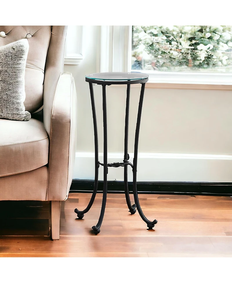 Contemporary Glass Round End Table for Living Room