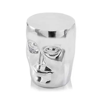 18" Silver Aluminum Faces Round End Table