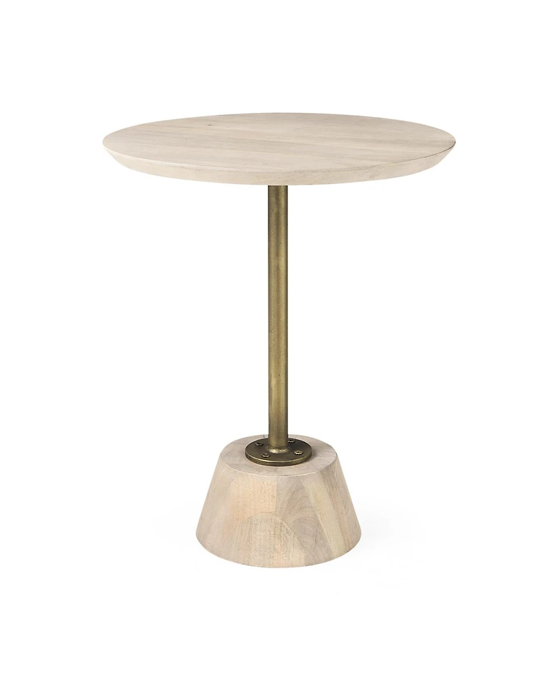Blended Wood Round End Table with Timeless Appeal
