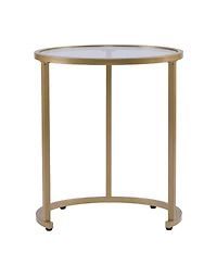 Set of Two Glass and Steel Round Nested Tables for Living Room or Bedroom