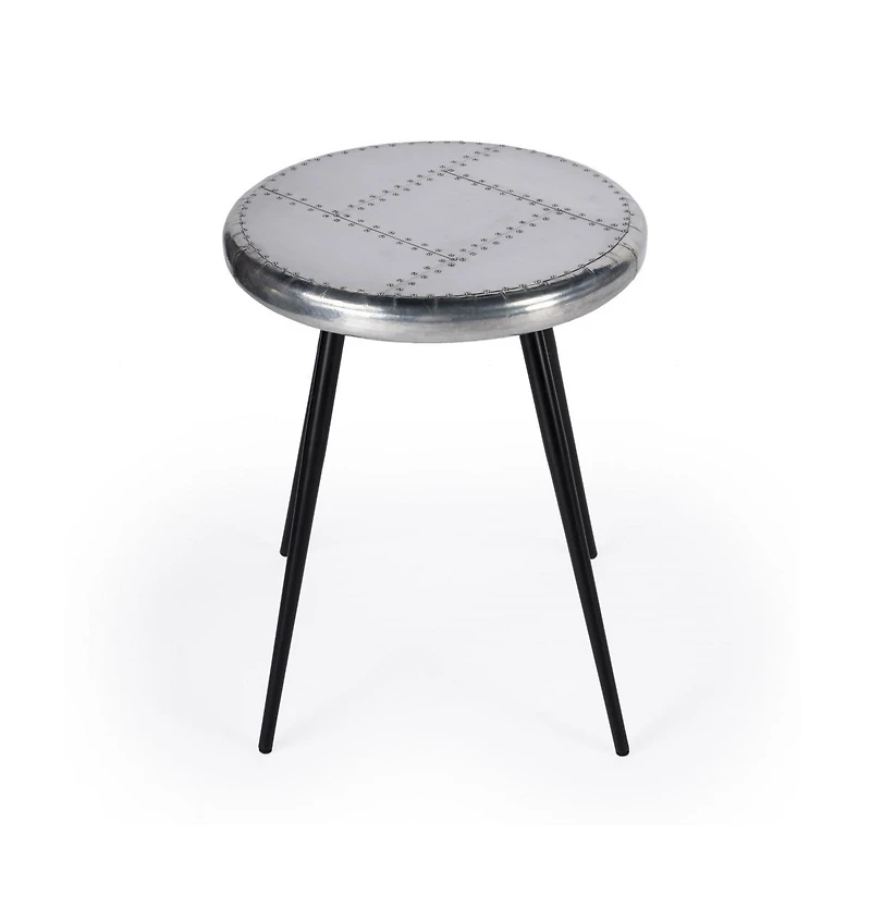23" Silver Round End Table