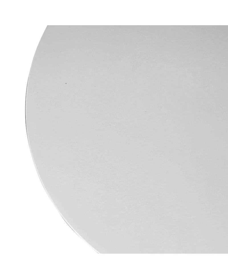Solid Wood Round End Table – 22" White Distressed Finish for Farmhouse Style