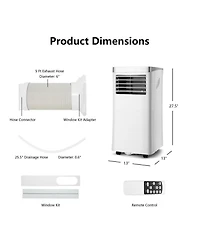 8000 Btu 3-in-1 Portable Air Conditioner with Remote Control