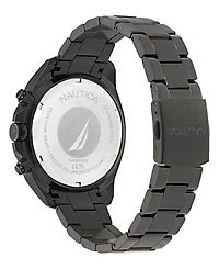 Nautica Men's Chronograph Black Stainless-Steel Watch, 46mm