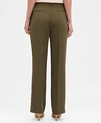Tahari Asl Women's Brushed Woven Mid-Rise Flared Pants