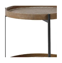 Handcrafted Solid Wood Round End Table – Rustic Charm & Durability