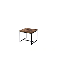 Industrial End Table with Metal Frame and Manufactured Wood Top