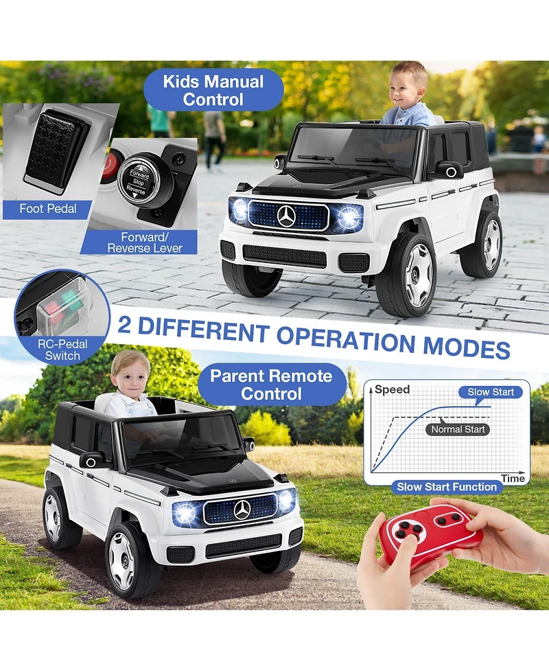 12V Licensed Mercedes-Benz Eqg Kids Ride On Car with Remote Control