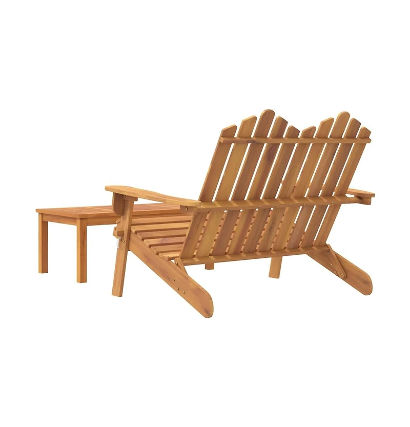 2 Piece Adirondack Patio Lounge Set Solid Wood Acacia