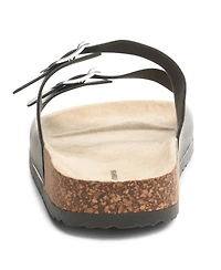 Alpine Swiss Mens Double Strap Casual Slides Flat Sandals