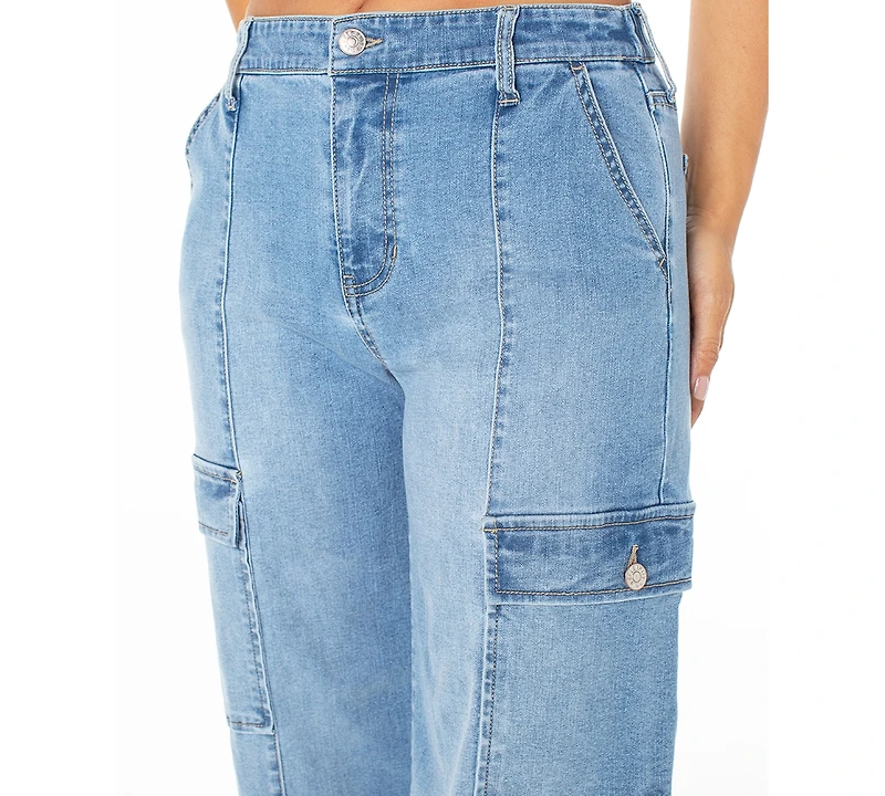 Celebrity Pink Juniors' High Rise Wide Leg Cargo Jeans