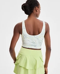 Id Ideology Women's Fluid Zebra Printed Cropped Tank Top, Exclusively at Macy's