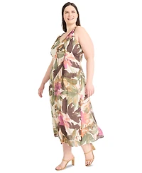 Maggy London Plus Printed Sleeveless Midi Dress