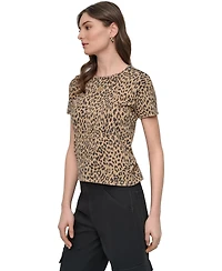 Dkny Jeans Women's Cheetah-Print Short-Sleeve T-Shirt - JFW