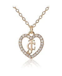 Juicy Couture Gold-Tone Pave Heart Necklace & Stud Earrings Set