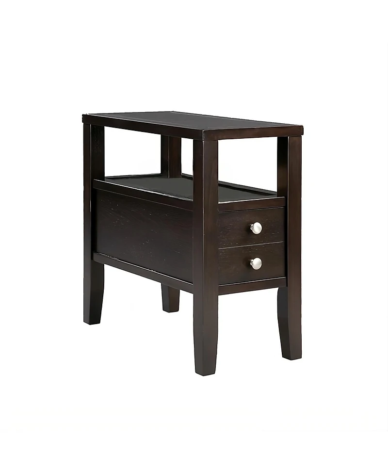 End Table with Two Drawers for Living Room or Bedroom Storage