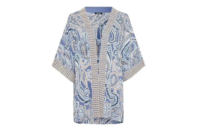 Olsen Women's Paisley Kimono with Embroidered Trim