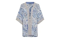 Olsen Women's Paisley Kimono with Embroidered Trim