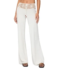 Edikted Women's Kirsty Crochet Waist Knit Pants