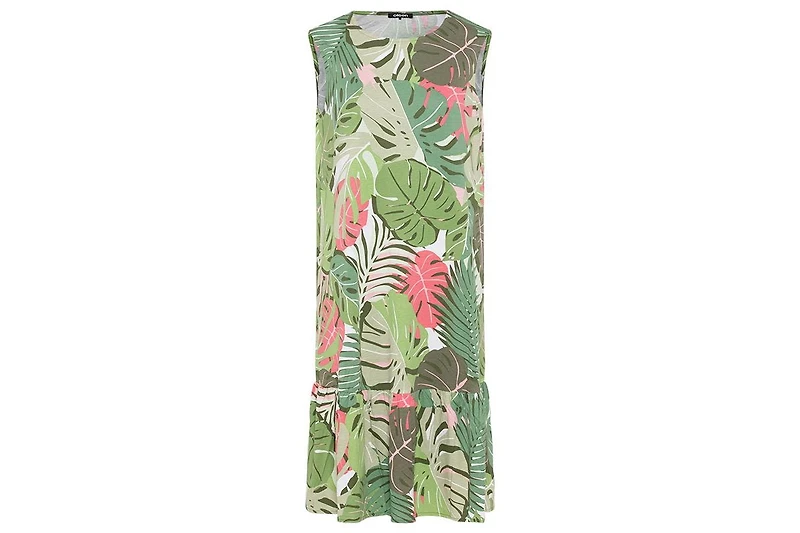 Olsen Women's Sleeveless Jungle Leaf Print Dress