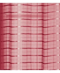 Kate Aurora 2 Piece Red Plaid Grommet Top Sheer Window Curtain Panels