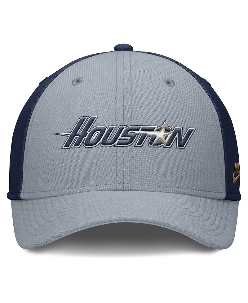 Nike Men's Gray/Navy Houston Astros Rise Swoosh Performance Flex Hat