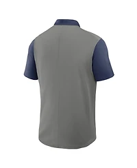 Nike Men's Gray/Navy New York Yankees Cooperstown Collection Color-Block Victory Performance Polo Shirt