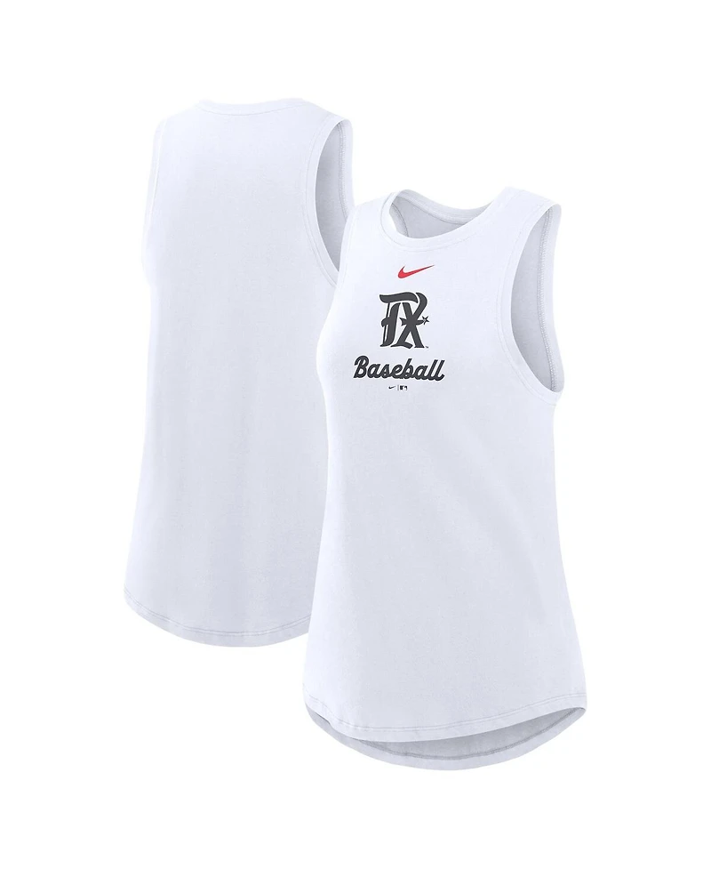 Nike Women's White Texas Rangers City Connect Tricode High Neck Performance Tank Top