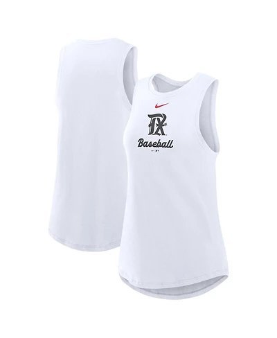 Nike Women's White Texas Rangers City Connect Tricode High Neck Performance Tank Top