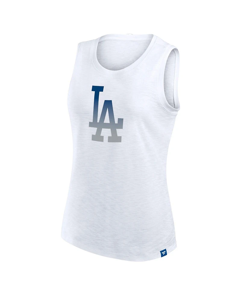 Fanatics Women's White Los Angeles Dodgers Activate Slub Tank Top