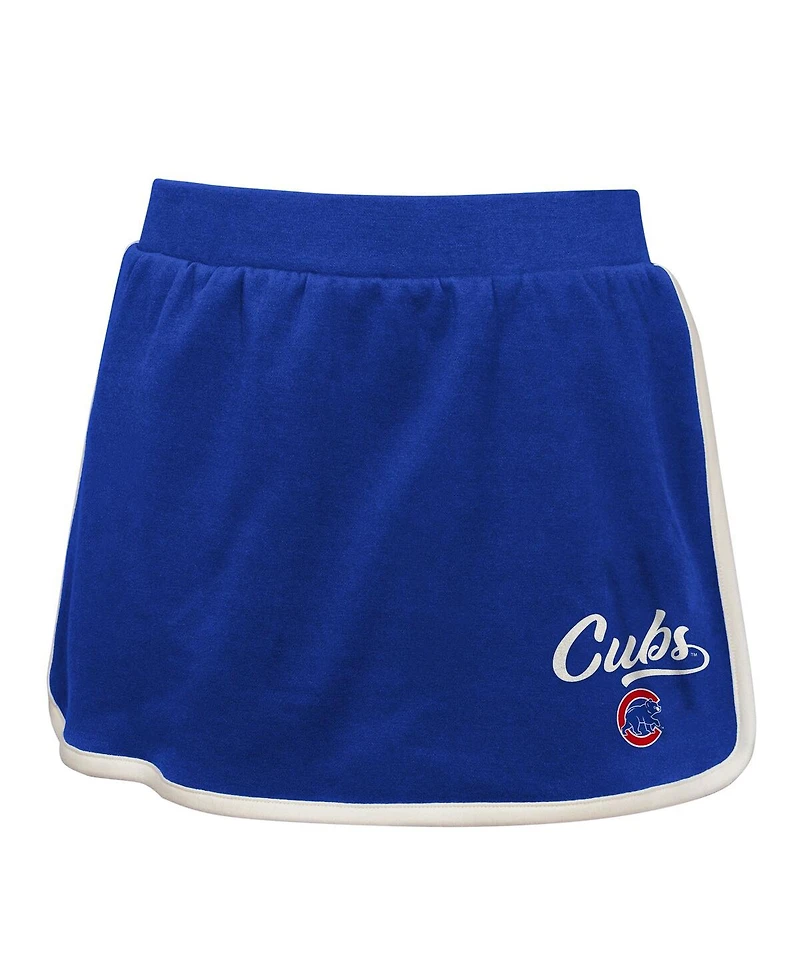Outerstuff Big Girls 2-Piece Royal Chicago Cubs Base Trainer Johnny Polo and Skort Set