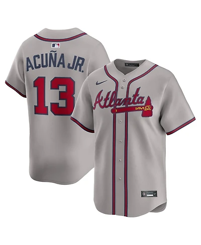 Nike Men's Ronald Acuna Jr. Gray Atlanta Braves Road Limited Player Jersey