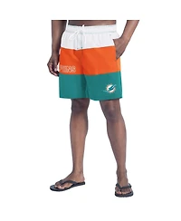 G-iii Sports by Carl Banks Men's Aqua/Orange Miami Dolphins Sunrise Volley Swim Shorts