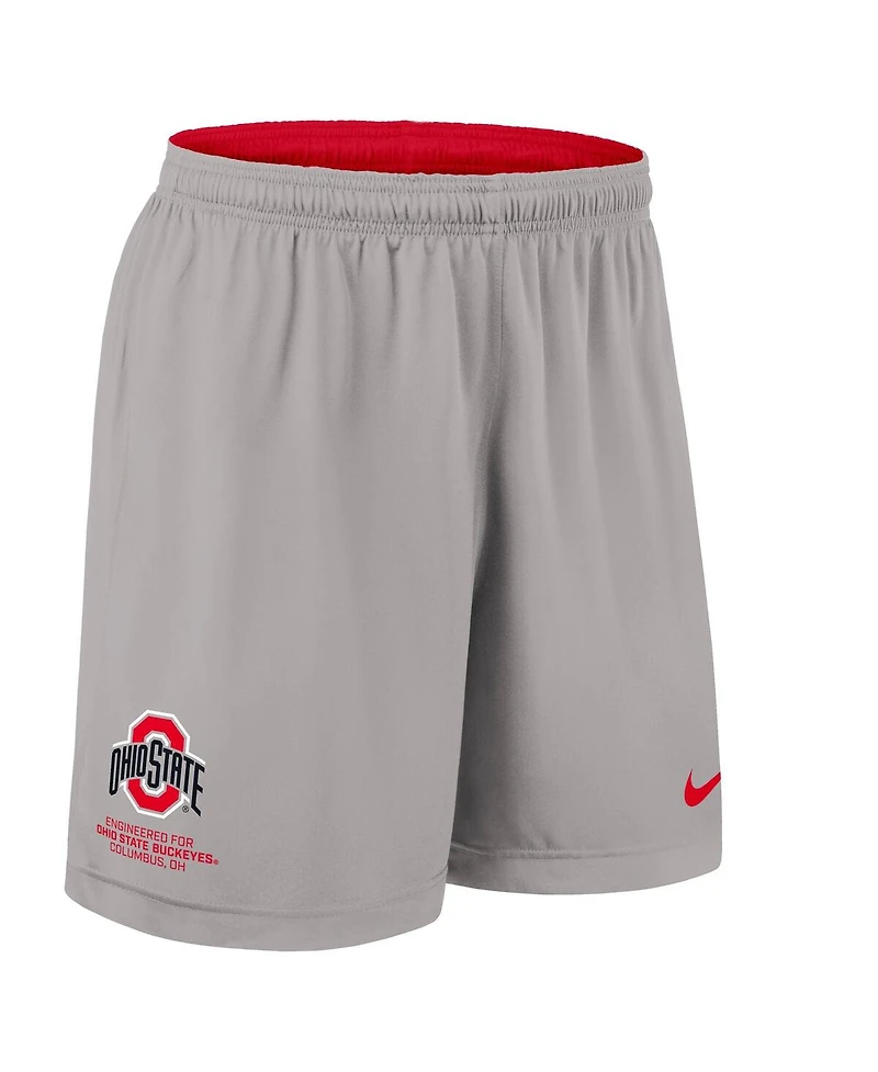 Nike Men's Scarlet/Gray Ohio State Buckeyes 2025 Sideline Reversible Performance Shorts