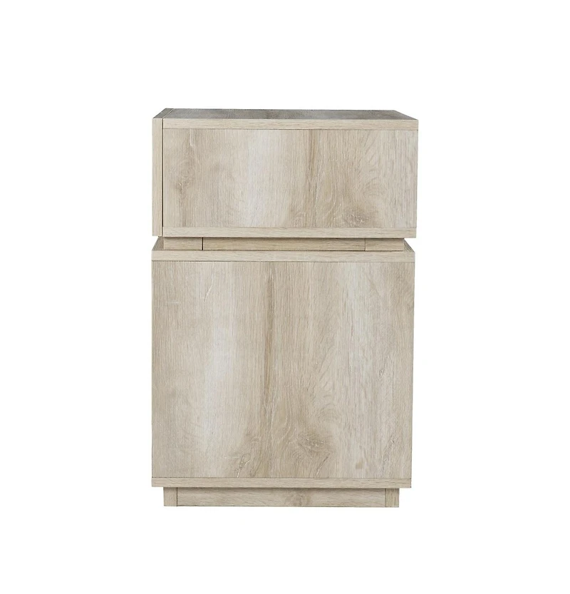 Wood Rectangular End Table with Drawer and Shelf for Living Room or Bedroom