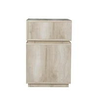Wood Rectangular End Table with Drawer and Shelf for Living Room or Bedroom