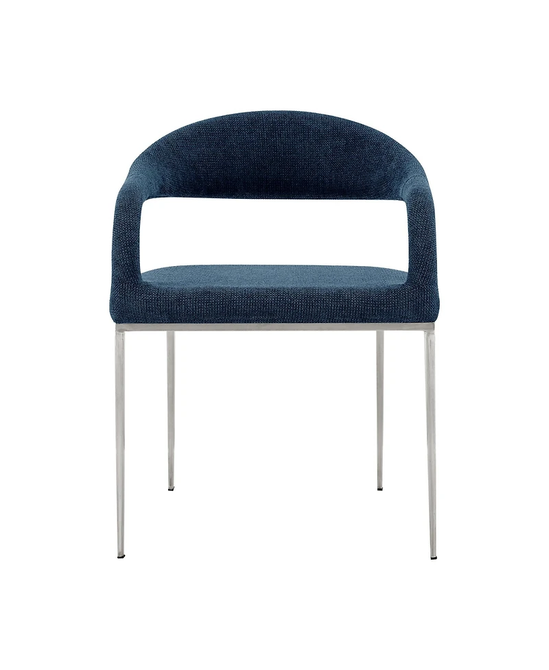 Modern Open Back Upholstered Dining Arm Chairs – Set of 2